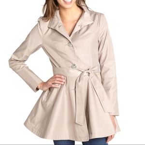 Betsey Johnson Women's Natural Khaki Belted Trench